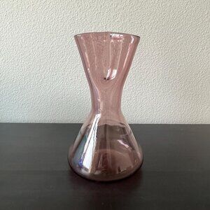 Vintage Amethyst Glass Ivy Vase // Pinched Rim